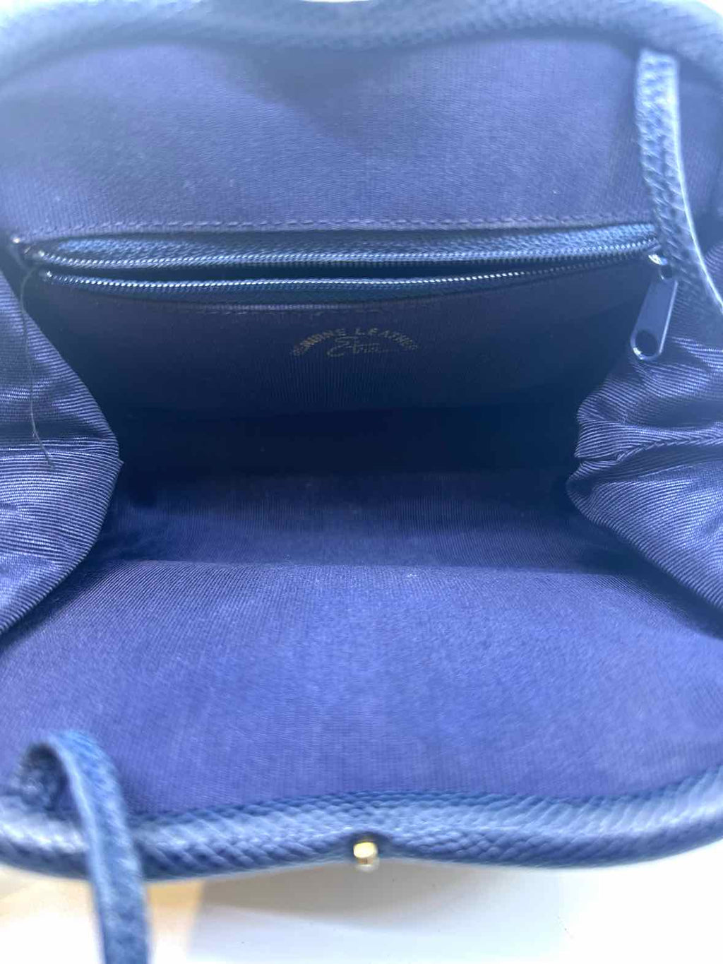 ETRO Navy Lizard Solid Handbag