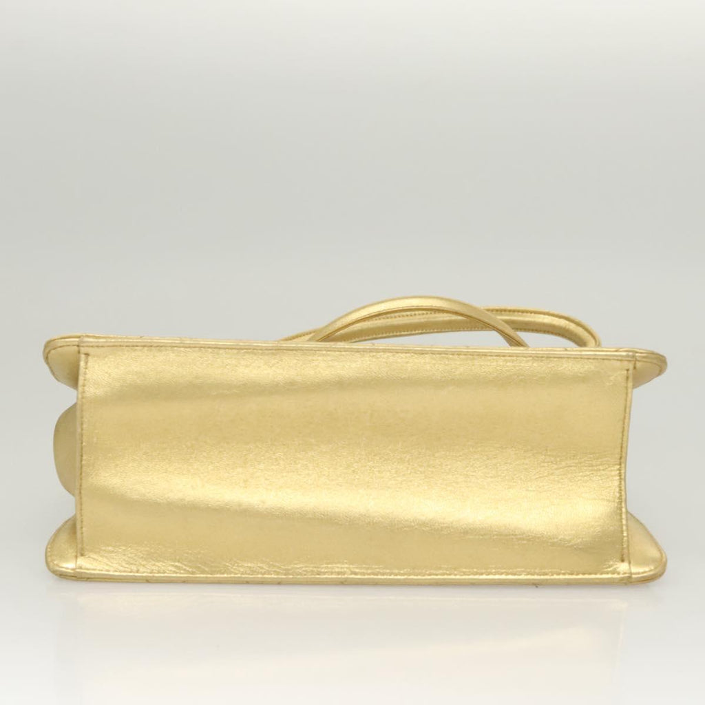 Chanel Matelassé Lambskin Leather Gold Leather Handbag (Pre-Owned)