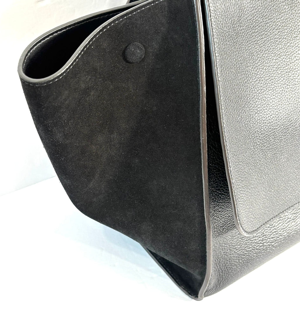 CÉLINE DRUMMED CALFSKIN SUEDE TRAPEZE MEDIUM SHOULDER BAG