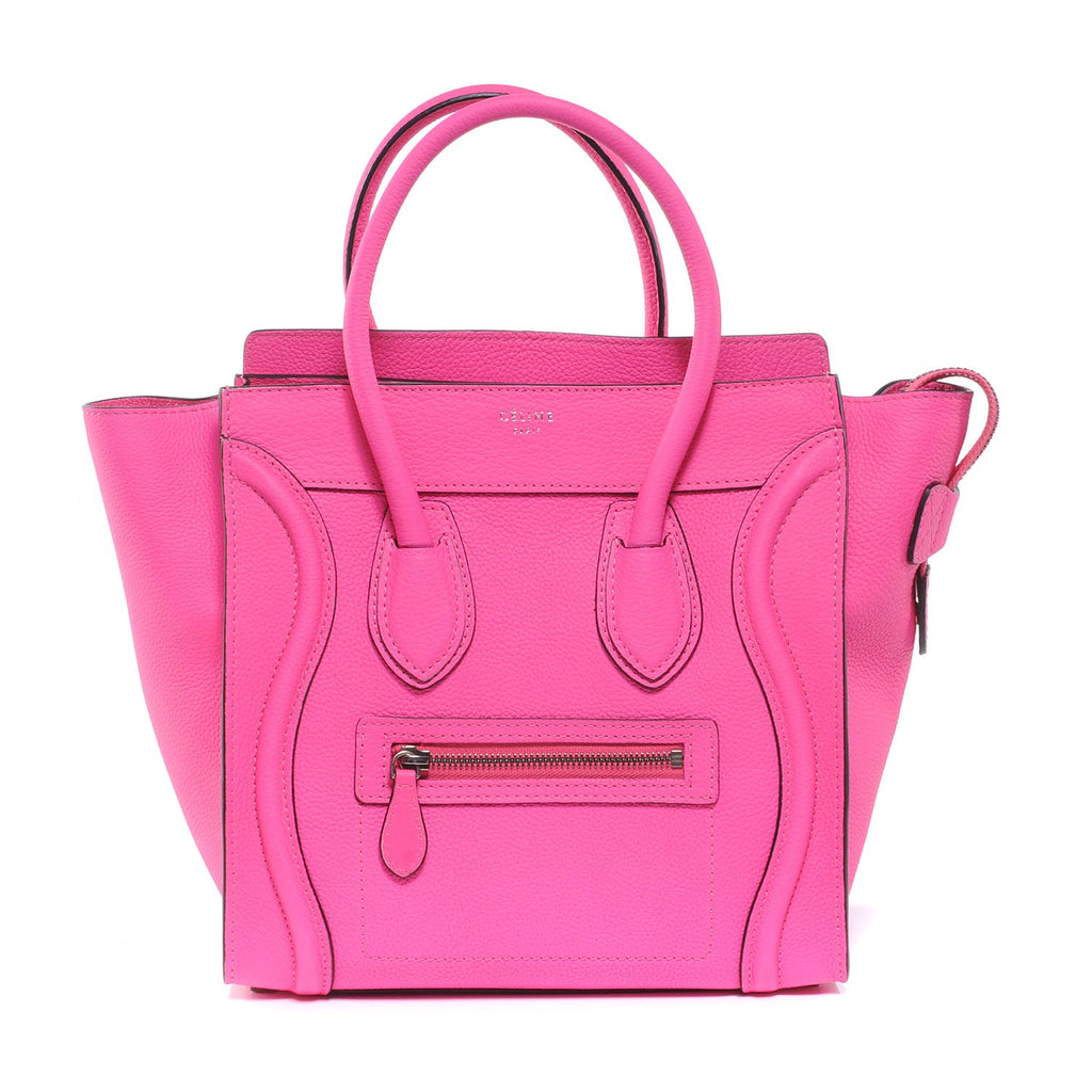 CÉLINE DRUMMED LEATHER MICRO PHANTOM TOTE BAG