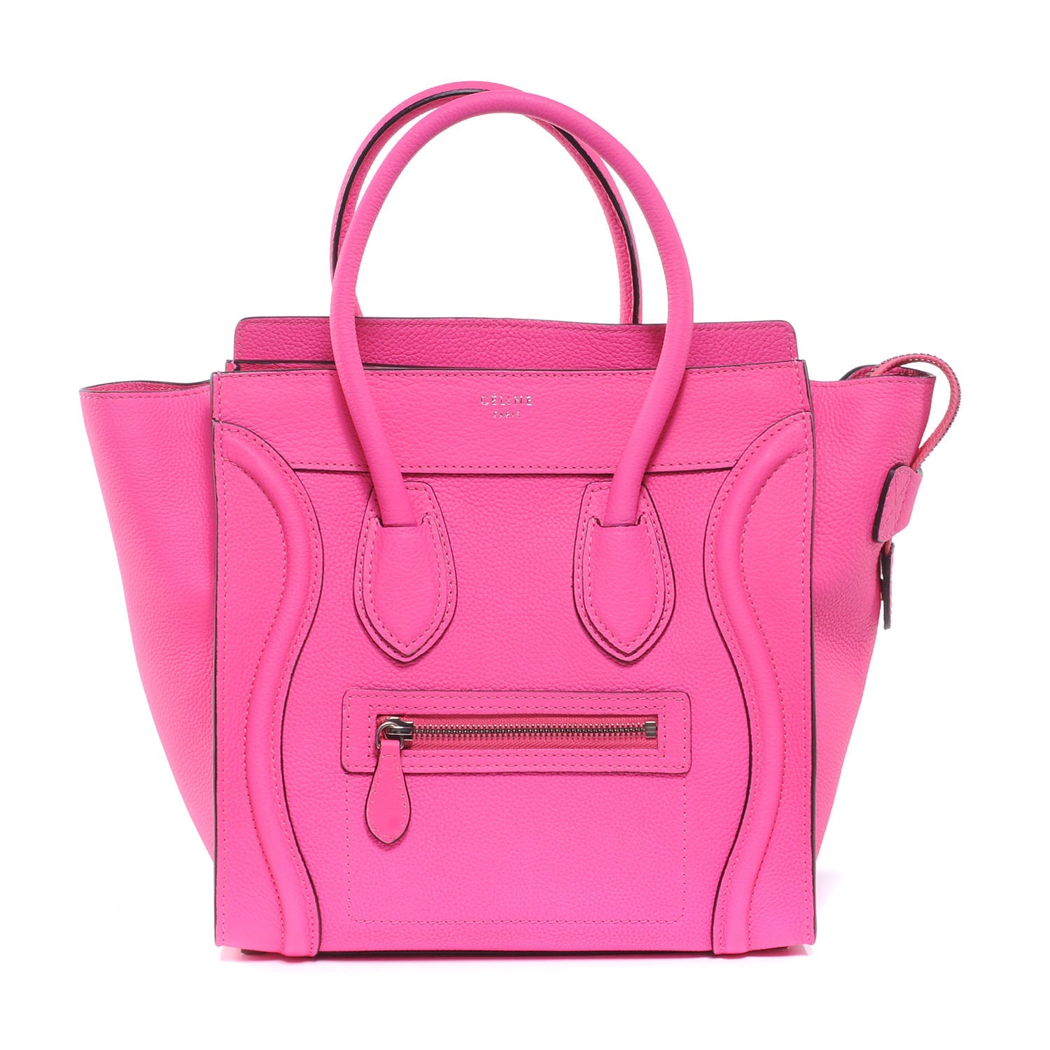 CÉLINE DRUMMED LEATHER MICRO PHANTOM TOTE BAG