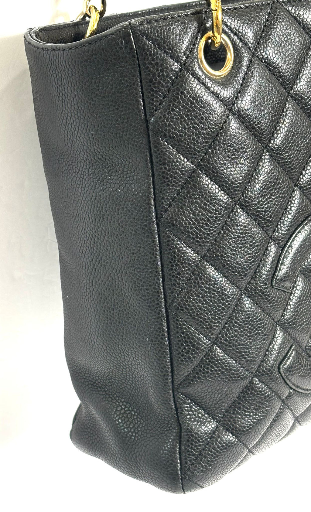 CHANEL CAVIAR QUILTED LEATHER PETIT SHOPPING TOTE BAG PST