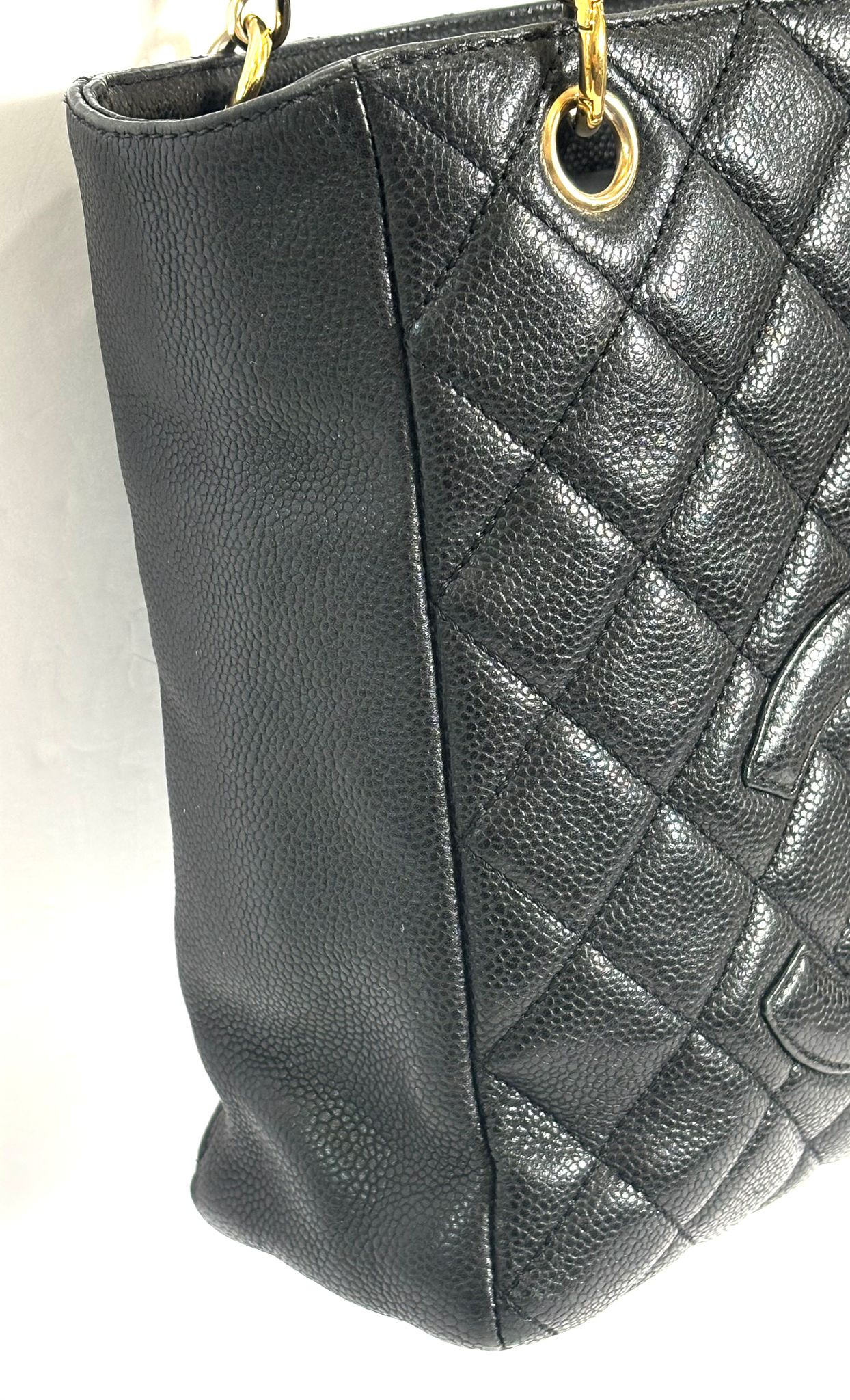 CHANEL CAVIAR QUILTED LEATHER PETIT SHOPPING TOTE BAG PST