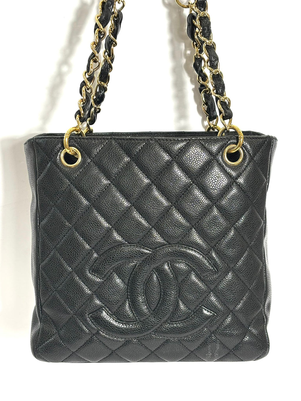 CHANEL CAVIAR QUILTED LEATHER PETIT SHOPPING TOTE BAG PST