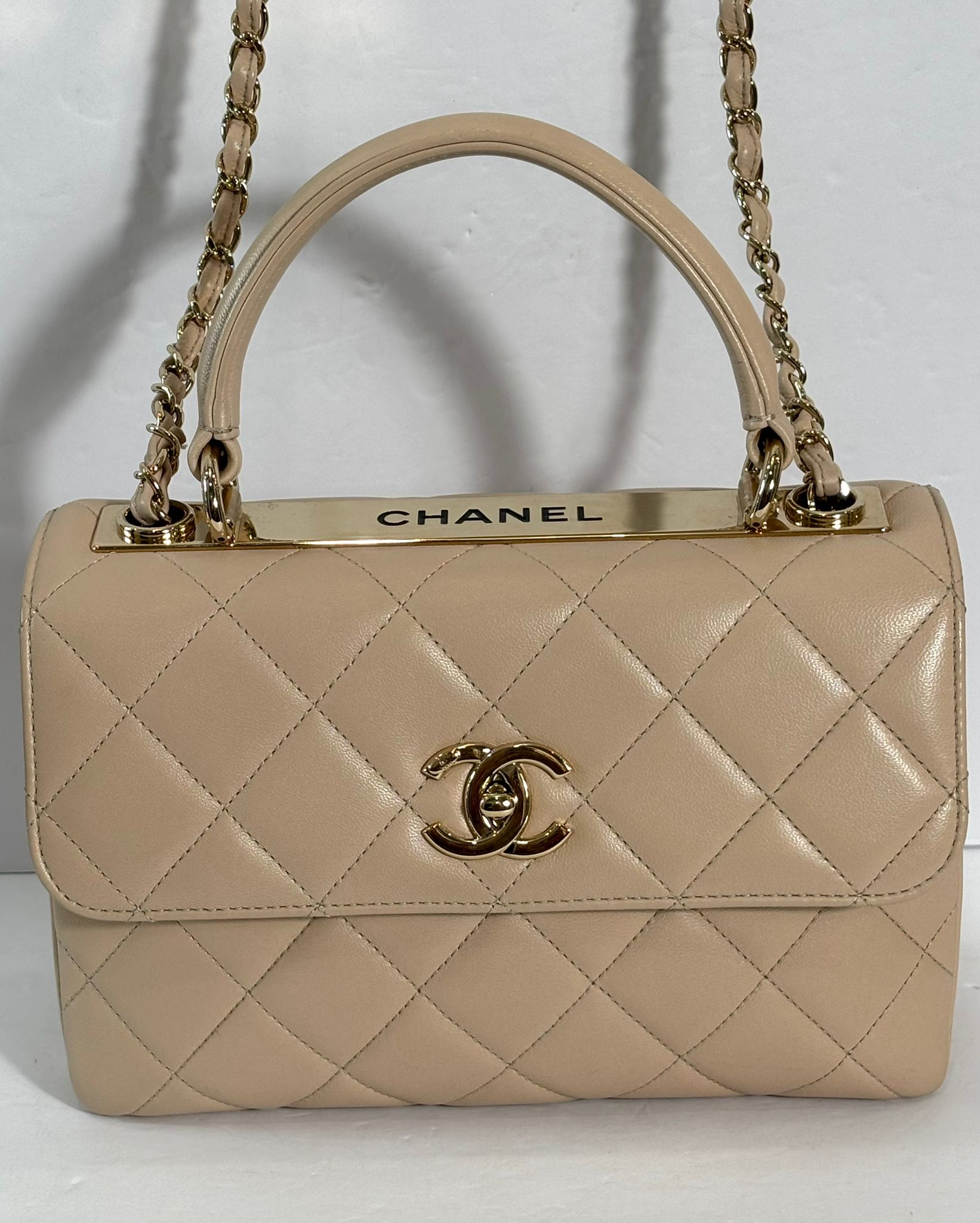 CHANEL QUILTED LEATHER SMALL CC FLAP BAG