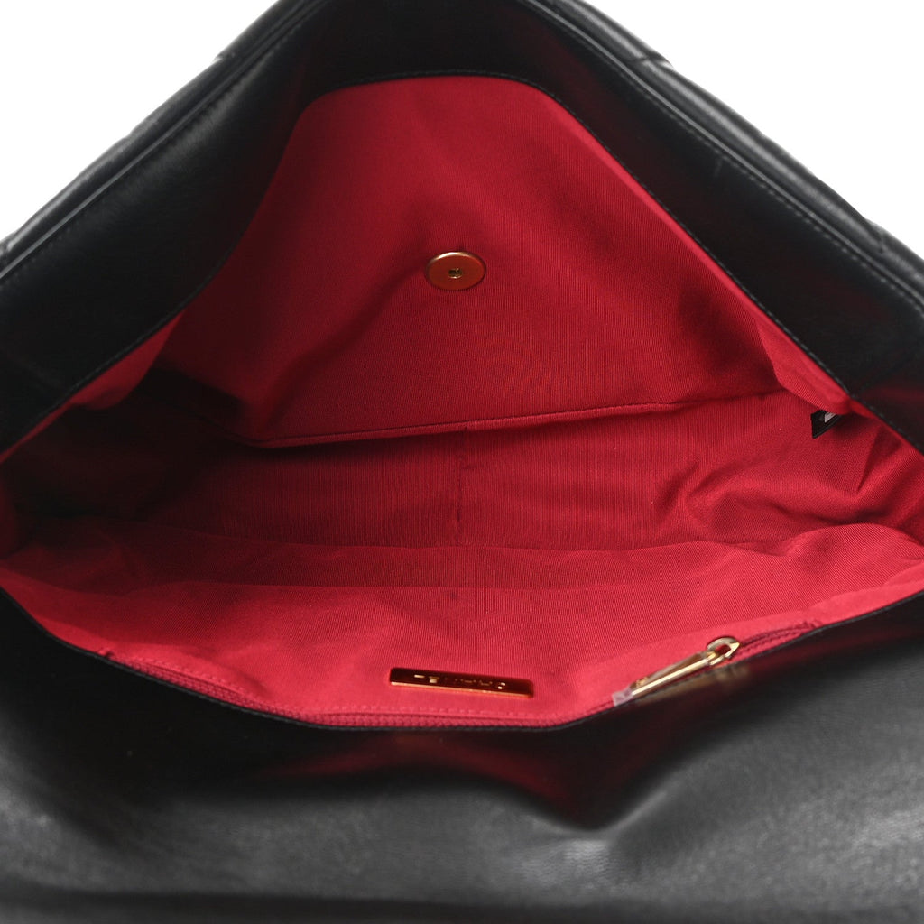 CHANEL QUILTED GOATSKIN MAXI CHANEL 19 FLAP BACK