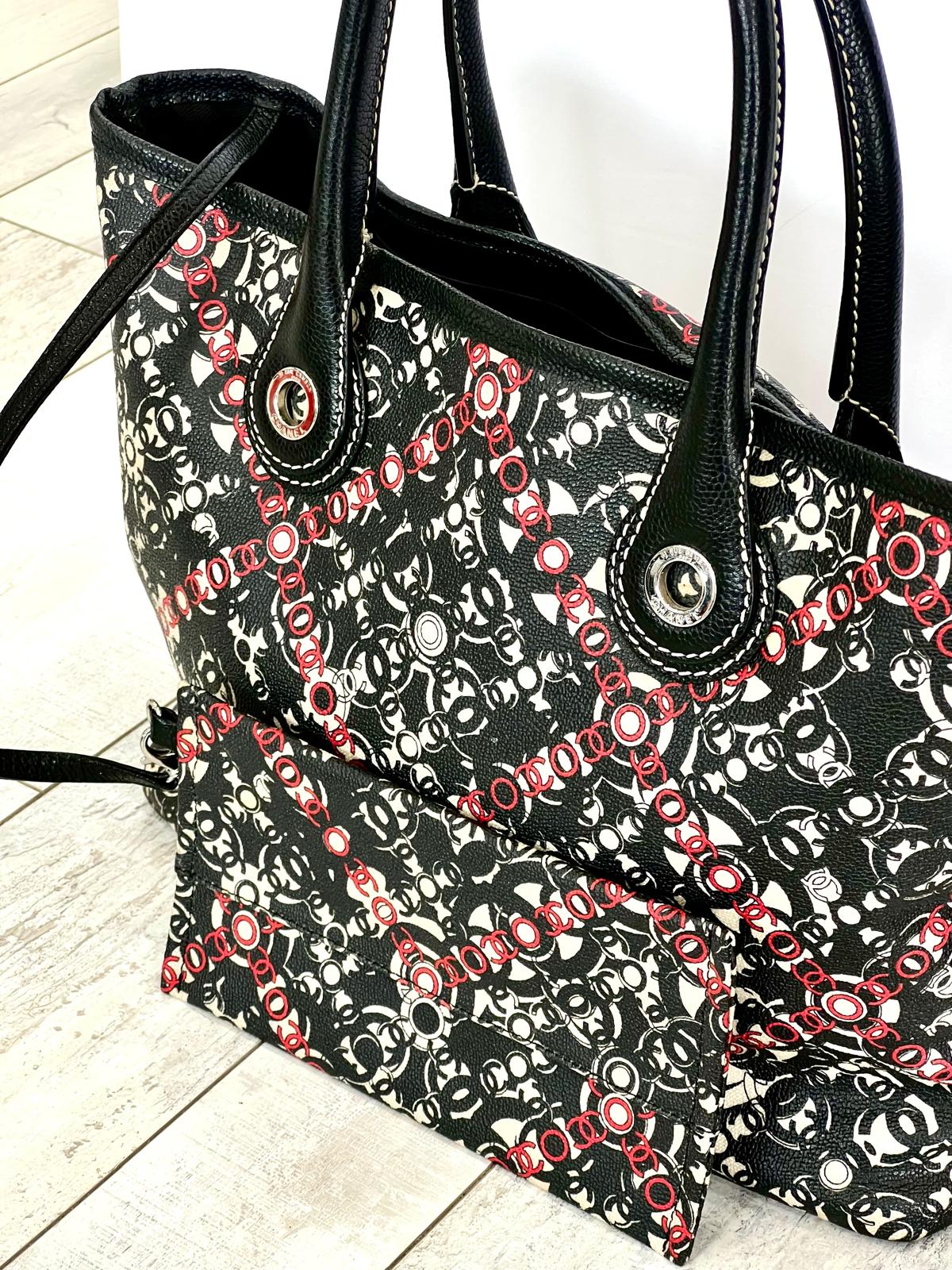 CHANEL COATED CANVAS COCO SMALL TOTE BAG