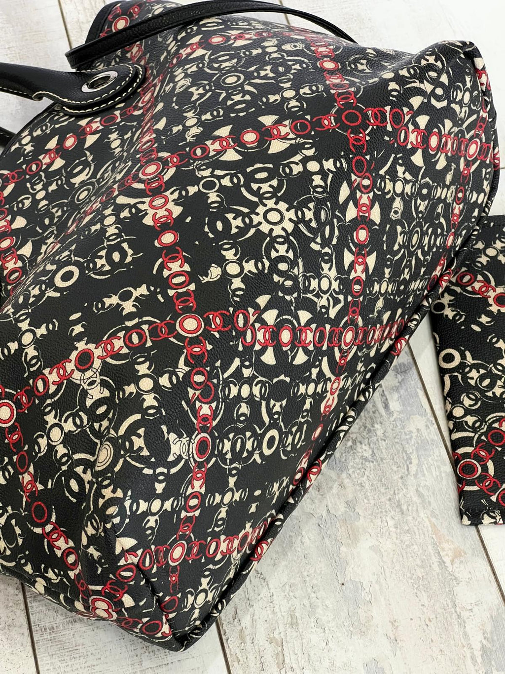 CHANEL COATED CANVAS COCO SMALL TOTE BAG