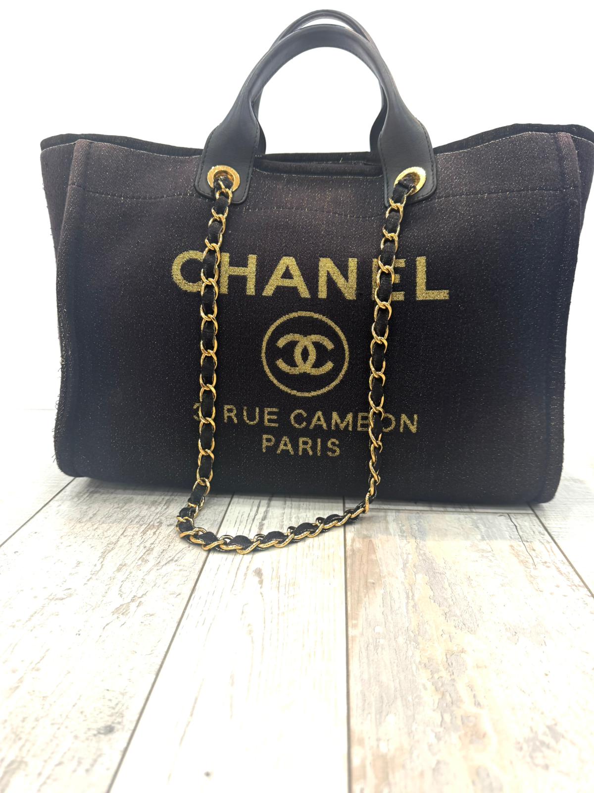 CHANEL LUREX CANVAS MEDIUM DEAUVILLE TOTE