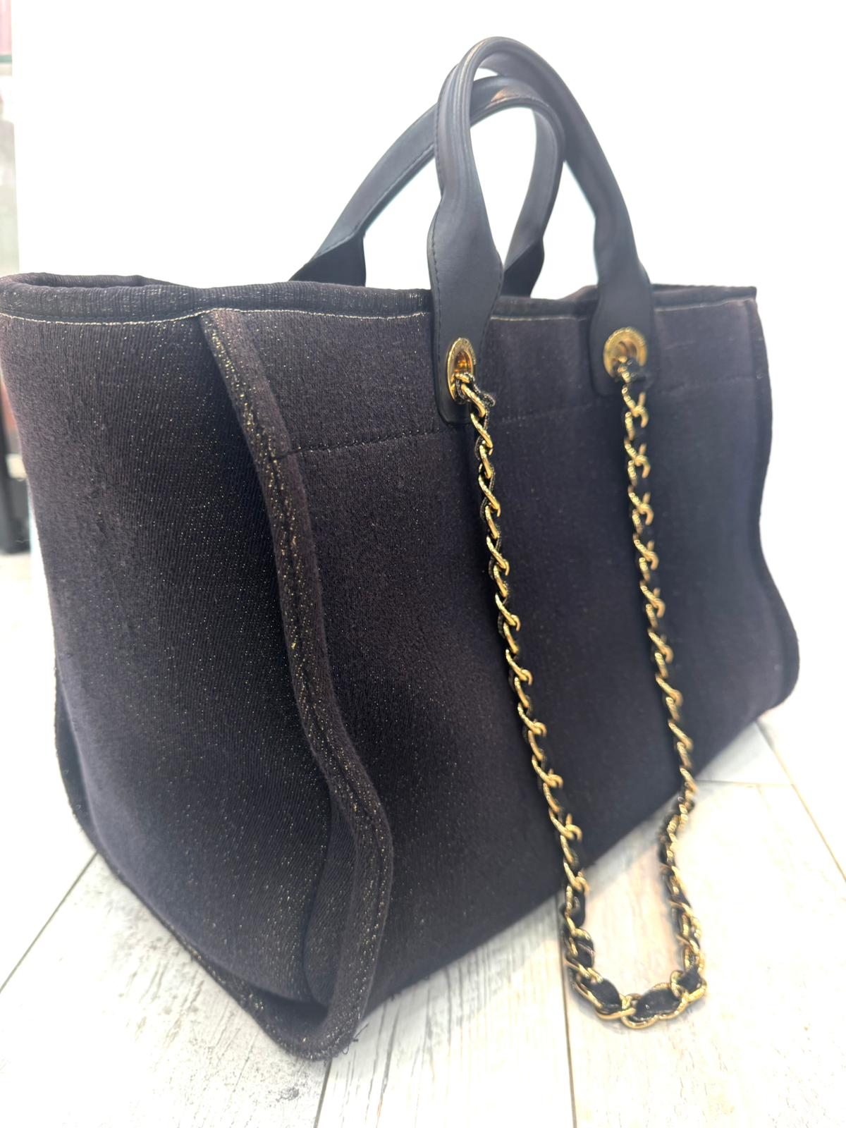 CHANEL LUREX CANVAS MEDIUM DEAUVILLE TOTE