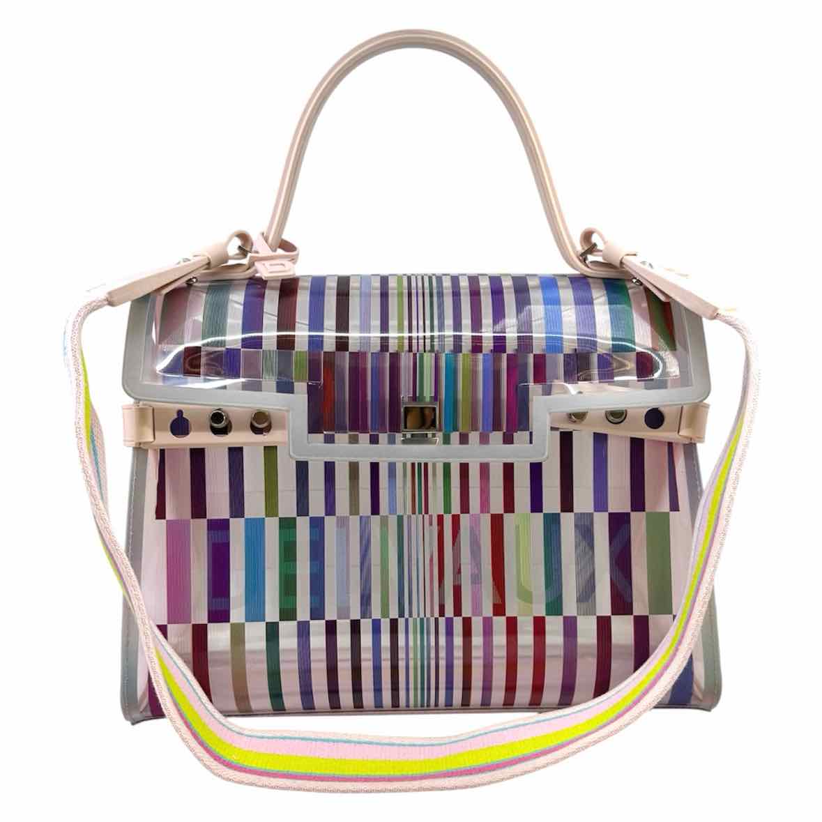 DELVAUX  Batignolles Pink PVC Stripe Handbag