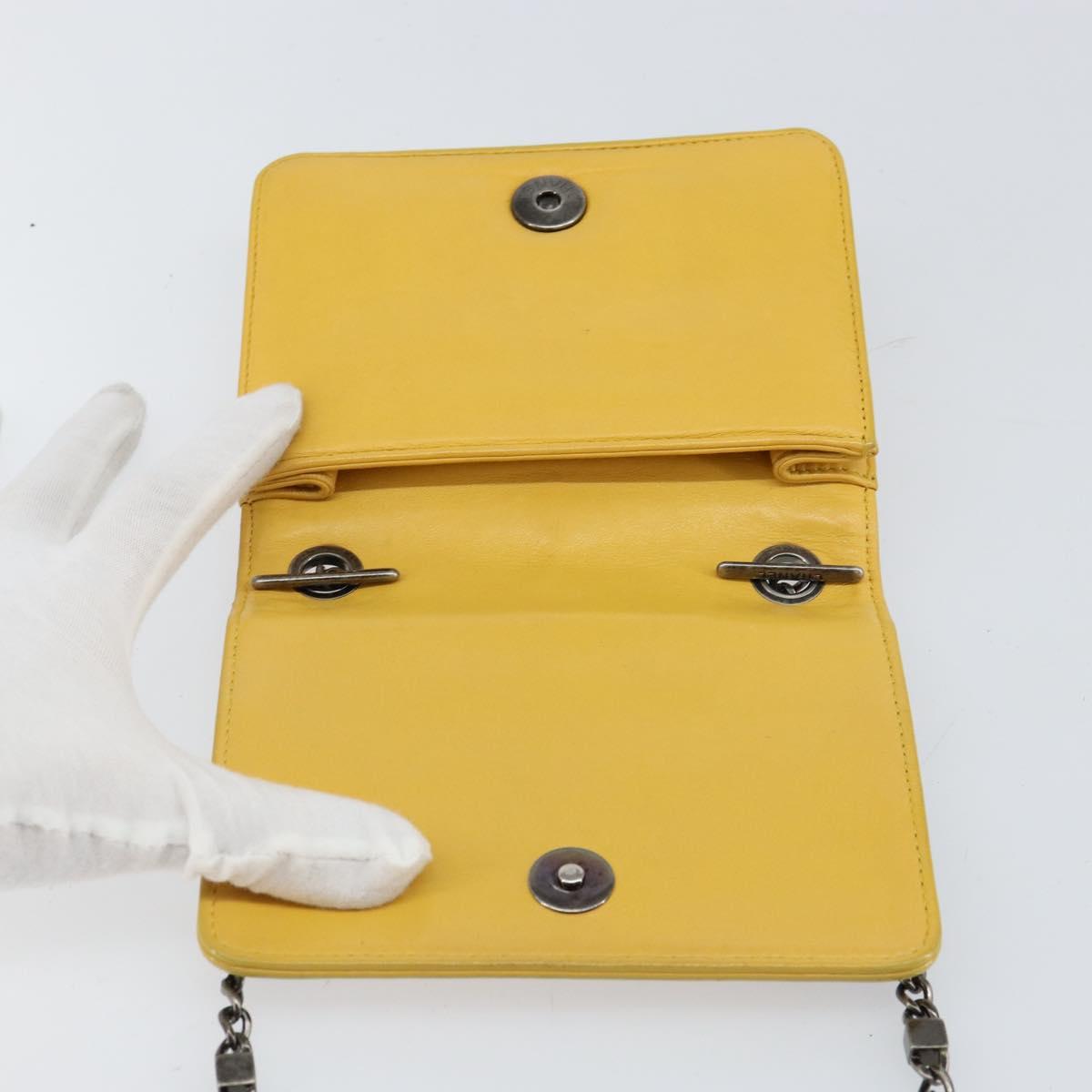 Chanel Boy Brick Flap Bag Lambskin And Plexiglass Yellow Leather Clutche & Pouche Bag (Pre-Owned)