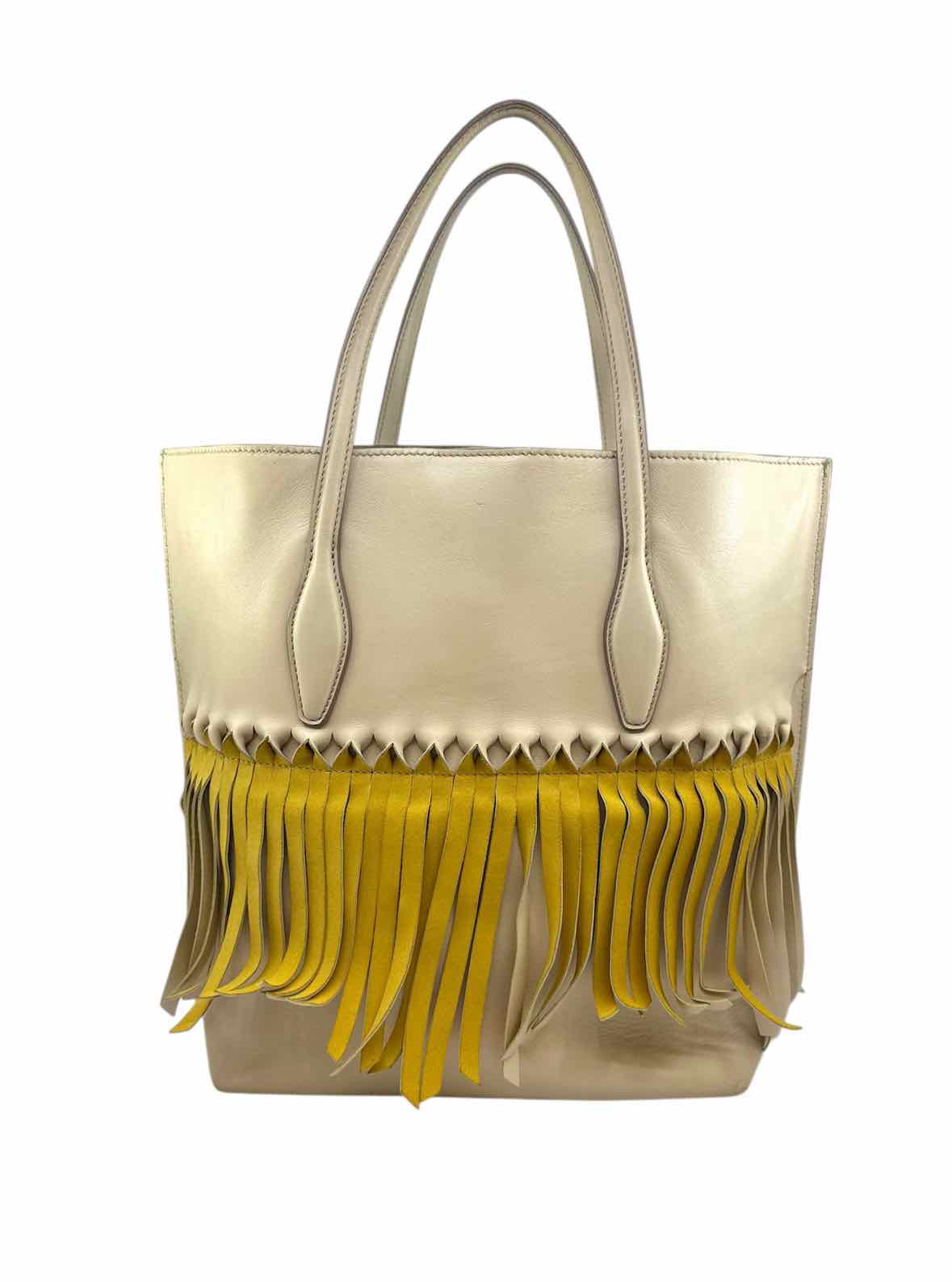 TOD'S Beige, Yellow Leather Tote