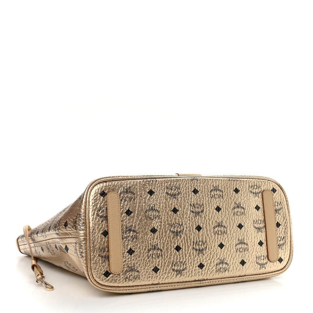 MCM METALLIC VISETOS MEDIUM LIZ REVERSIBLE TOTE