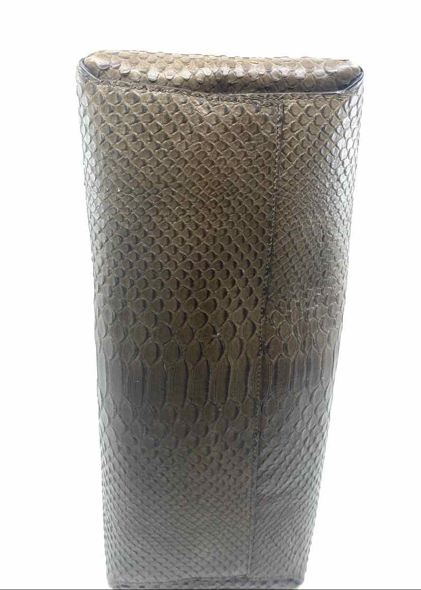 COACH Brown Python Solid Handbag