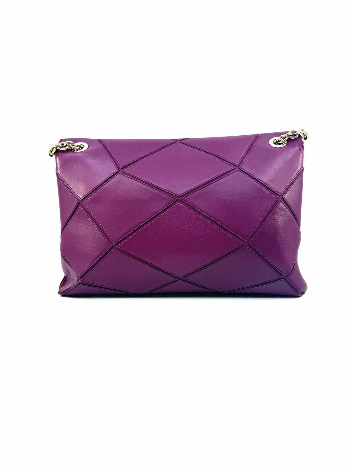 ROGER VIVIER Prismick Purple Leather Patchwork Handbag