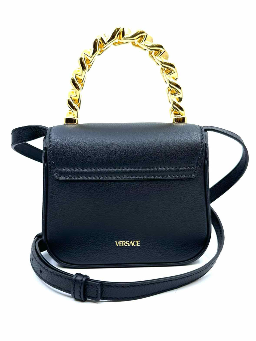 VERSACE Black Leather Handbag