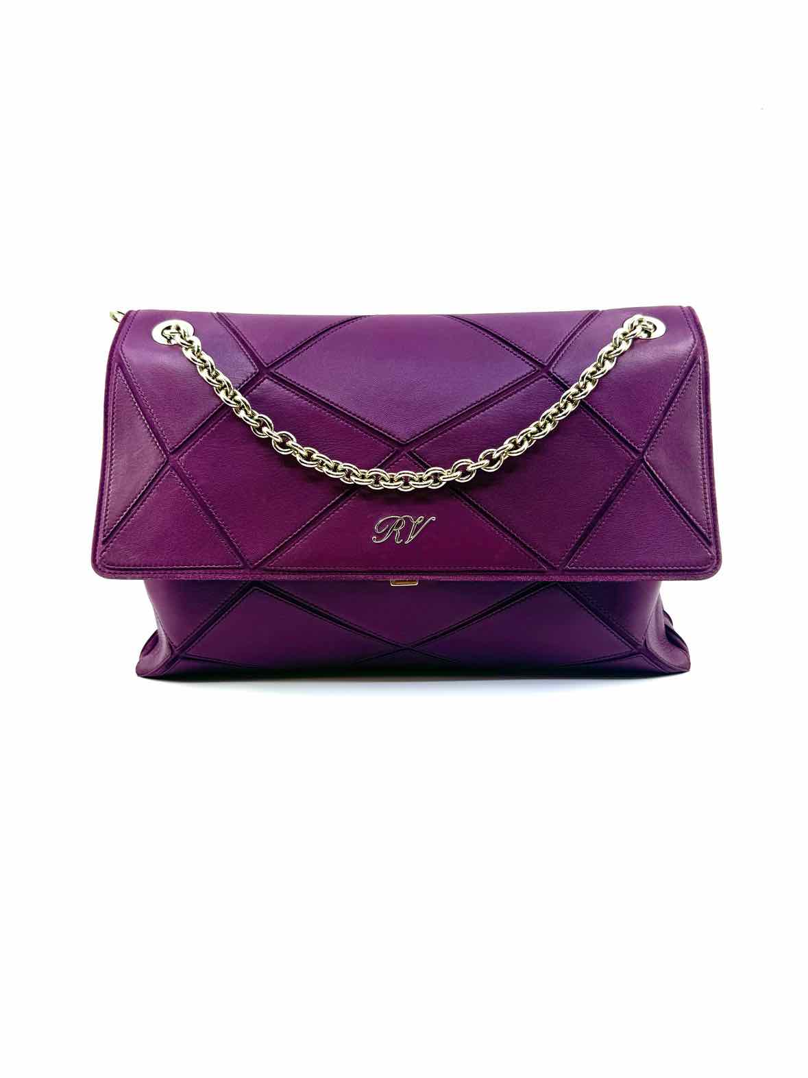 ROGER VIVIER Prismick Purple Leather Patchwork Handbag