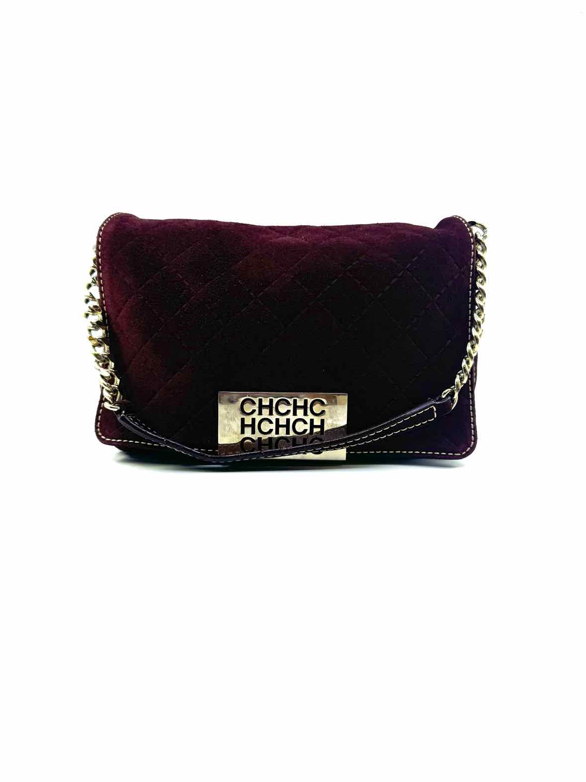 CAROLINA HERRERA Burgundy Suede Handbag