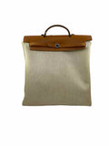 HERMES Herbag Beige Canvas Solid Backpack