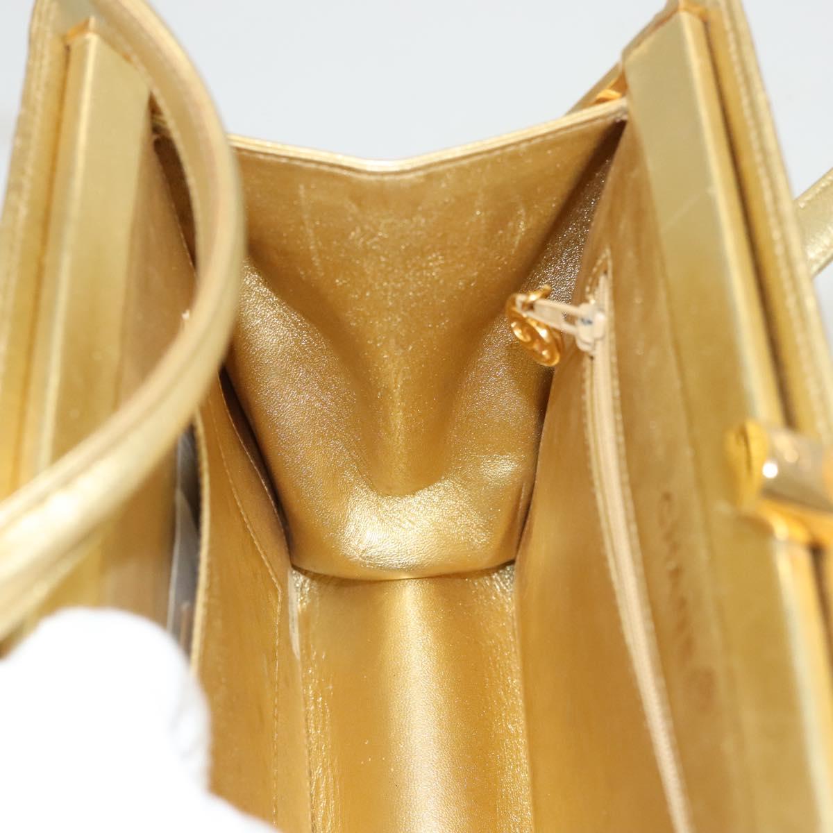 Chanel Matelassé Lambskin Leather Gold Leather Handbag (Pre-Owned)