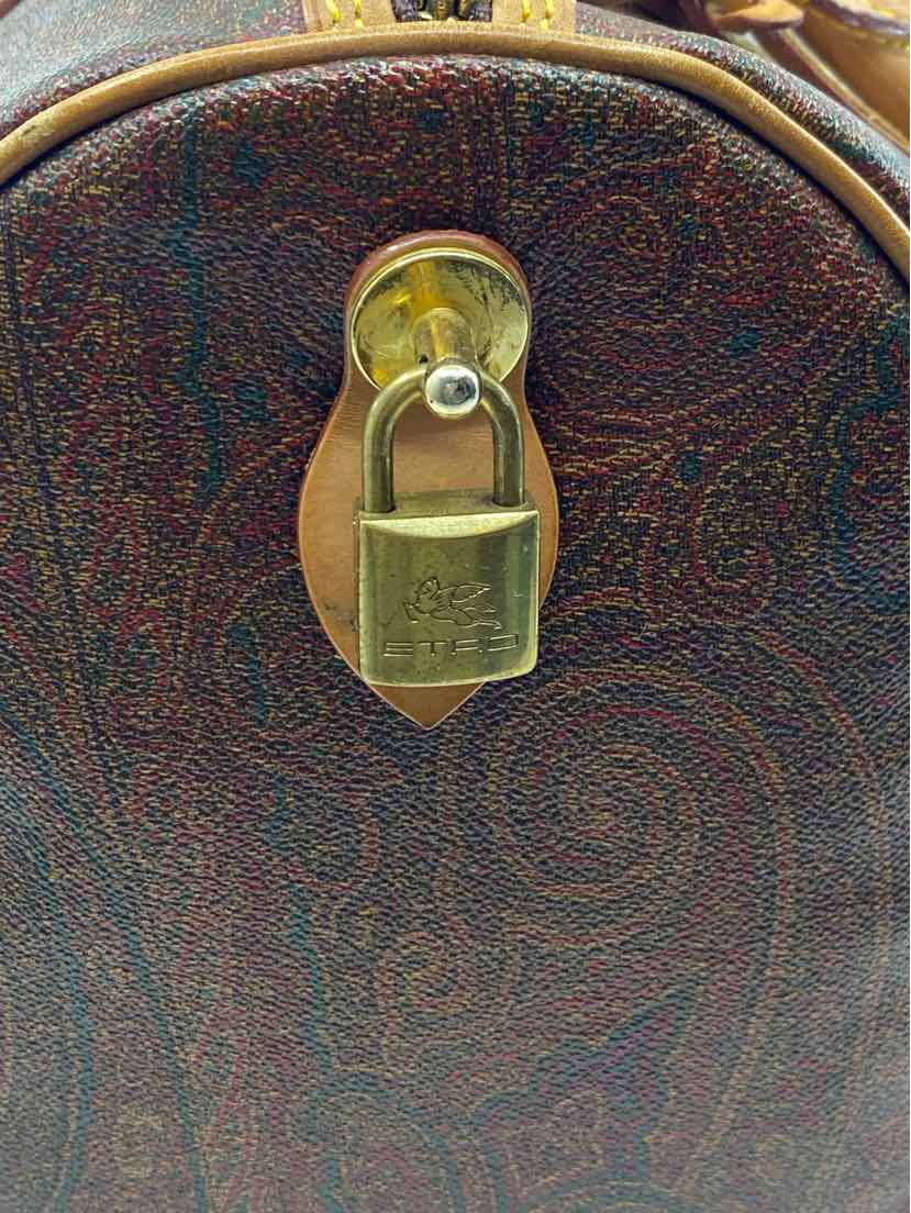 ETRO Maroon Coated canvas Paisley Handbag