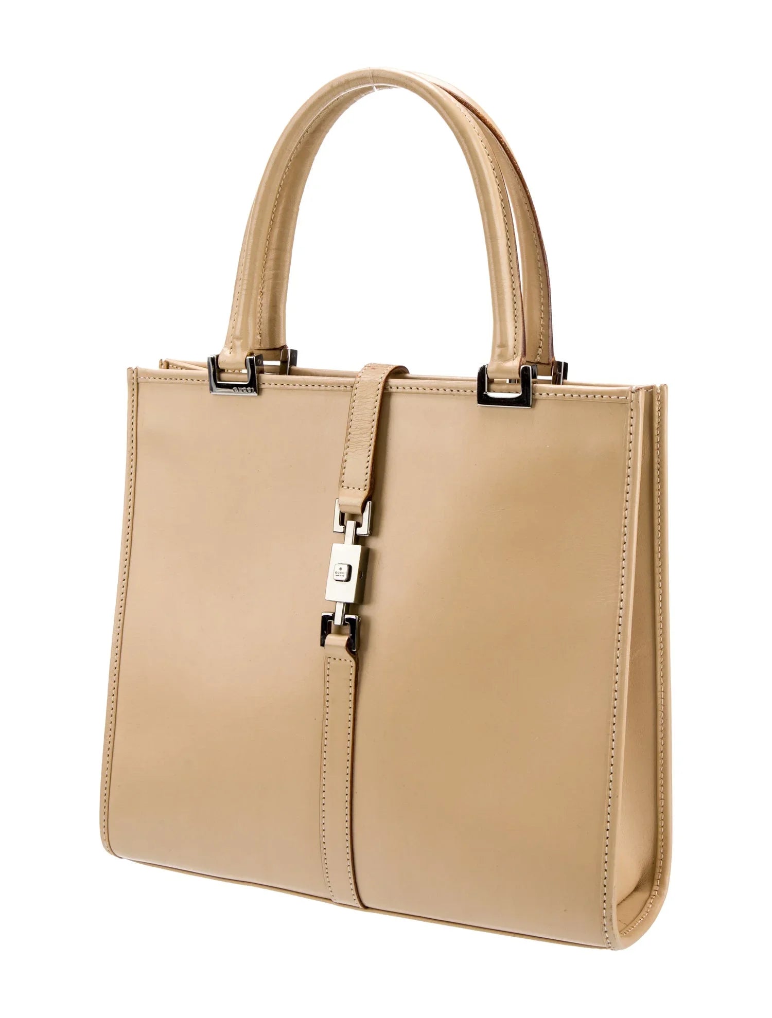 GUCCI PISTON LOCK JACKIE VINTAGE CALFSKIN TOTE BAG
