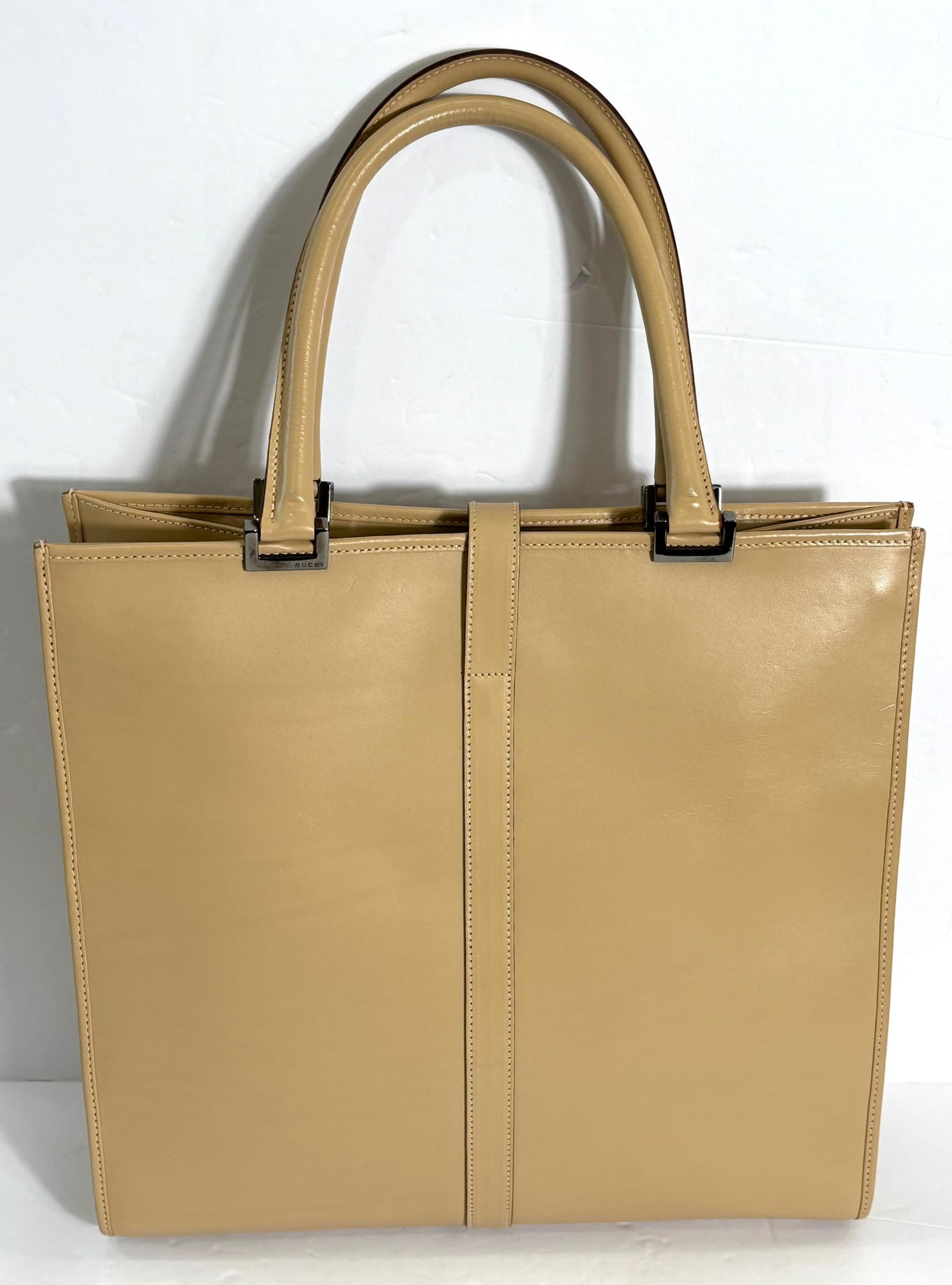 GUCCI PISTON LOCK JACKIE VINTAGE CALFSKIN TOTE BAG
