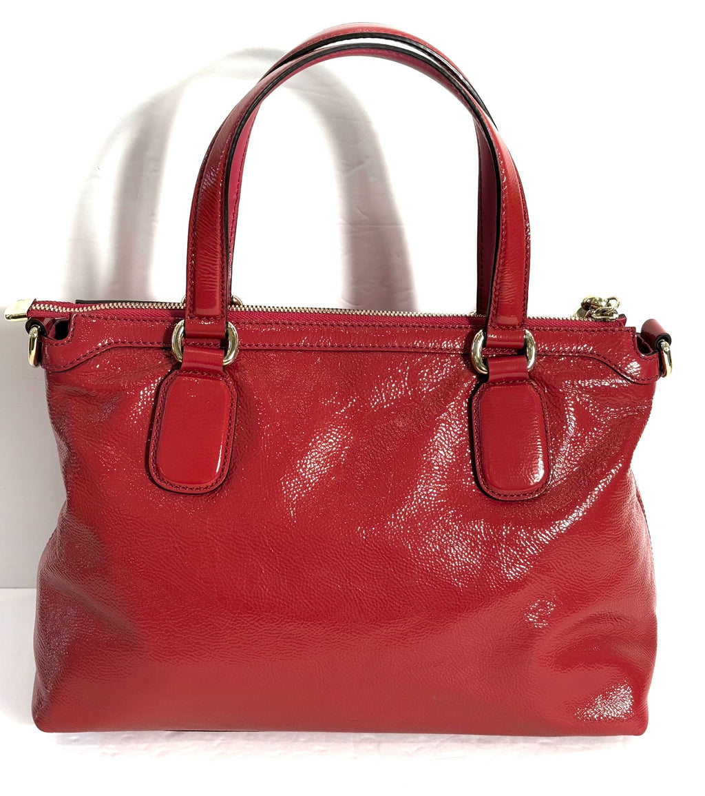 GUCCI GG GLAZED LEATHER SOHO SMALL SHOULDER BAG