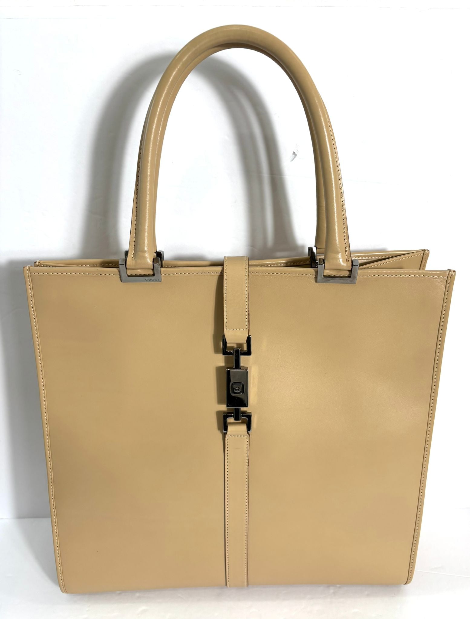 GUCCI PISTON LOCK JACKIE VINTAGE CALFSKIN TOTE BAG