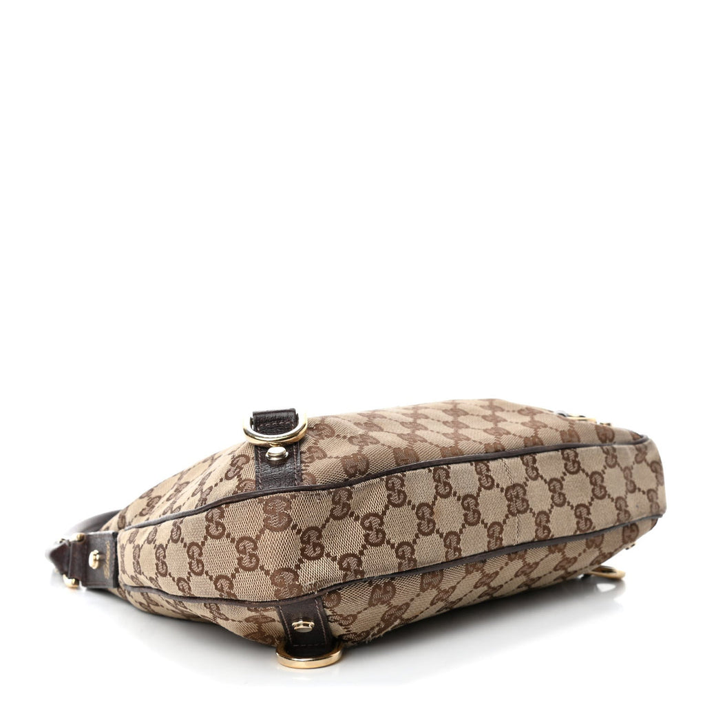 GUCCI MONOGRAM SMALL ABBEY D RING HOBO BAG