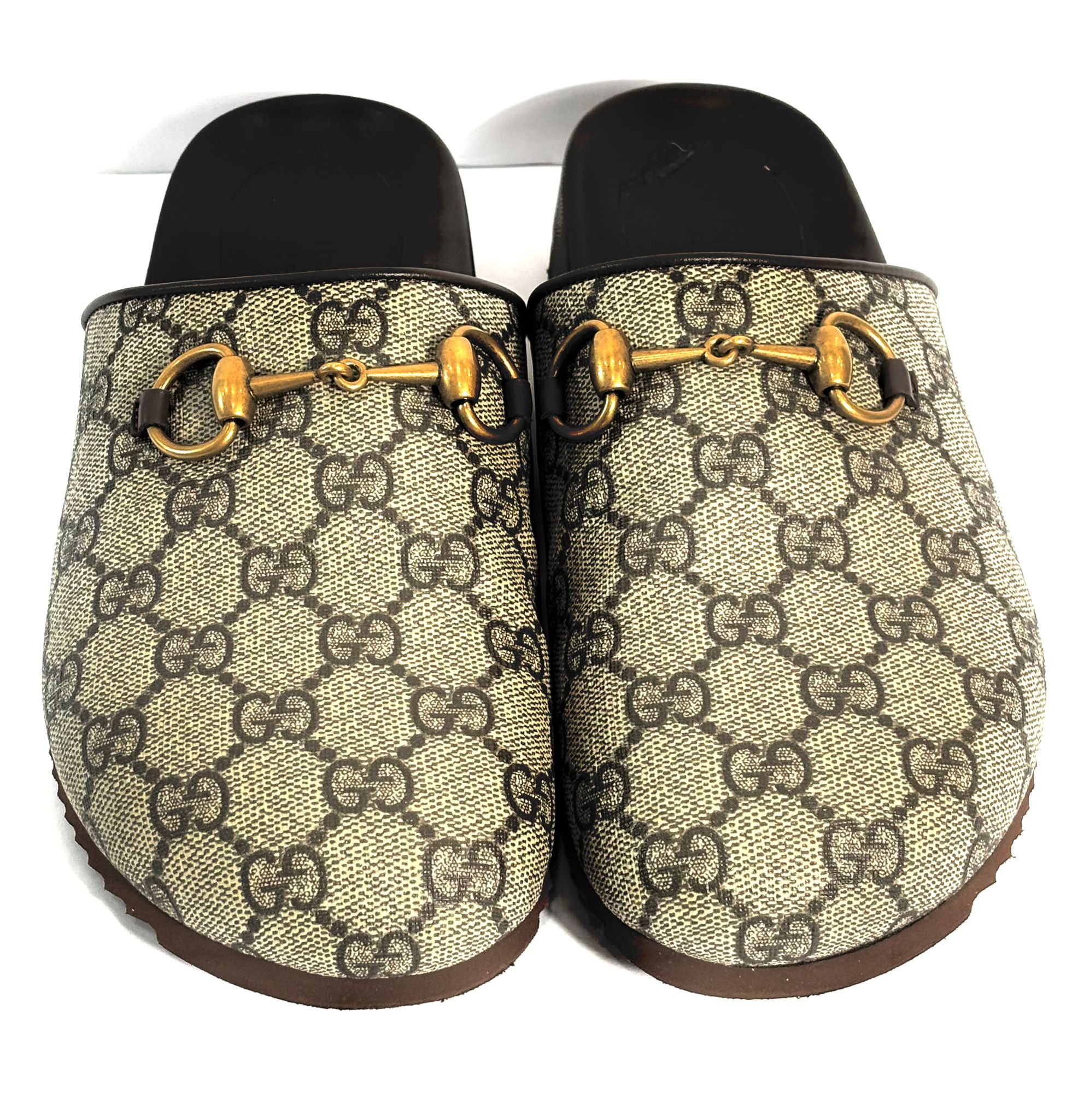 GUCCI GG SUPREME HORSEBIT SLIPPERS