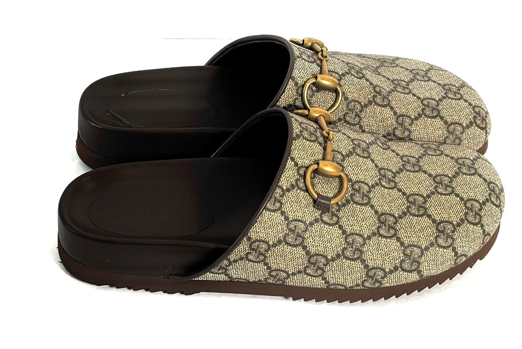 GUCCI GG SUPREME HORSEBIT SLIPPERS