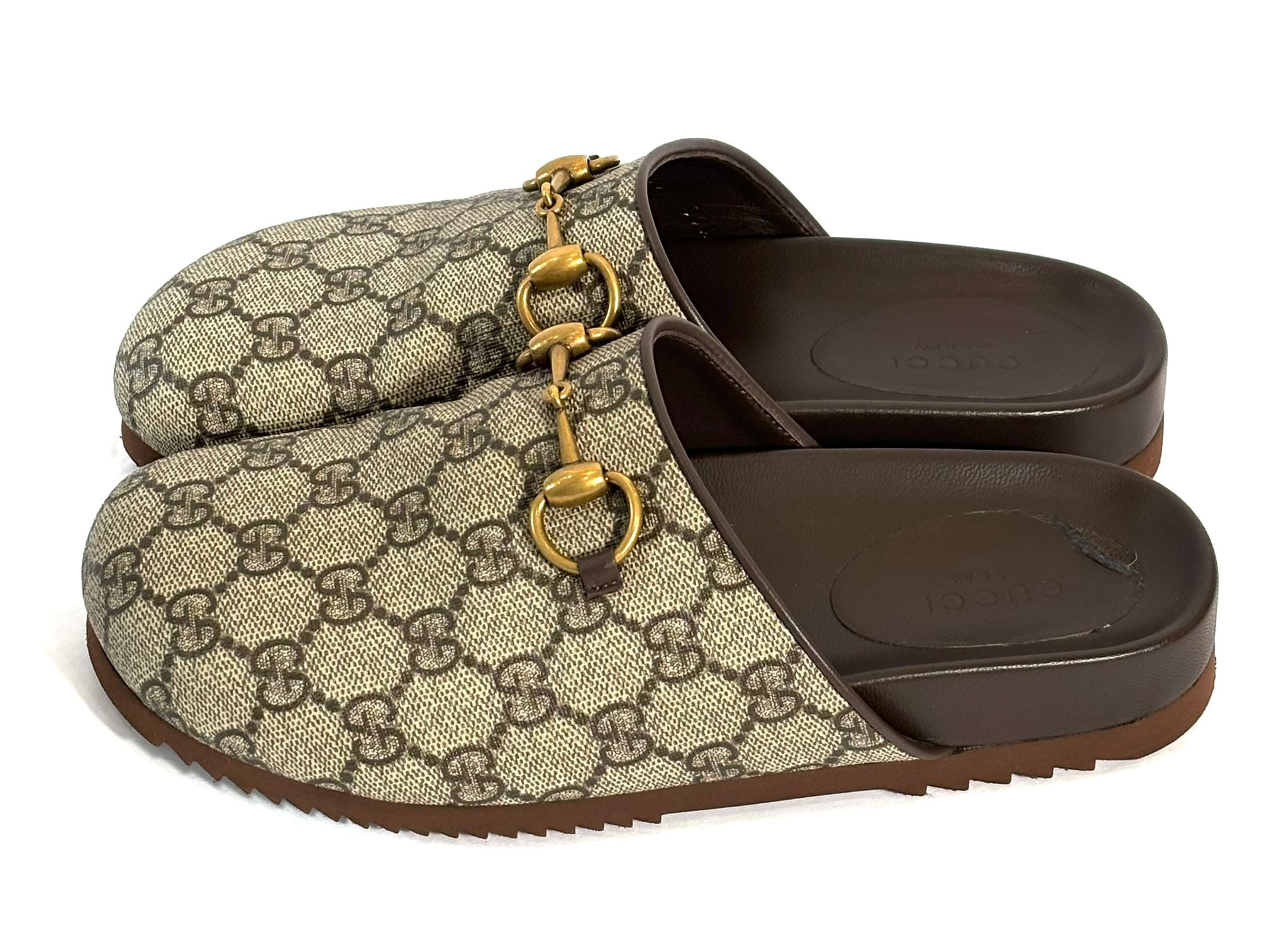 GUCCI GG SUPREME HORSEBIT SLIPPERS
