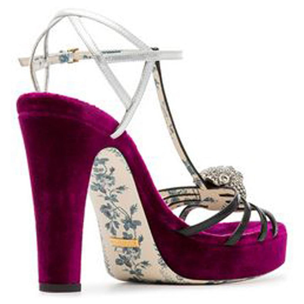 GUCCI VELVET ELIAS PLATFORM HEELS