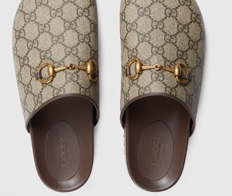 GUCCI GG SUPREME HORSEBIT SLIPPERS