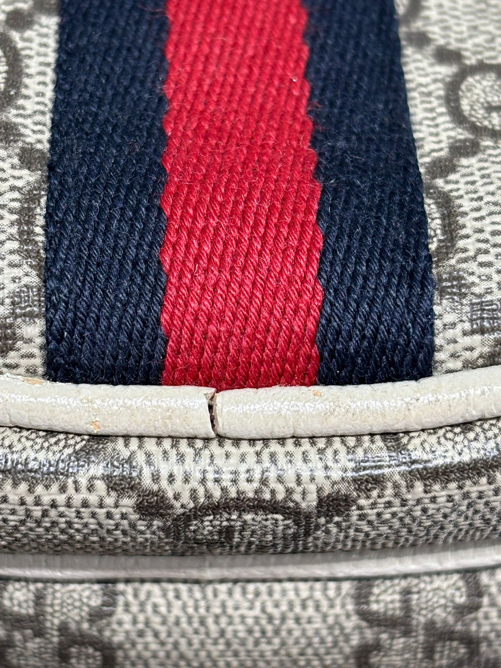 GUCCI GG SUPREME WEB MINI OPHIDIA DOUBLE ZIP MESSENGER BAG