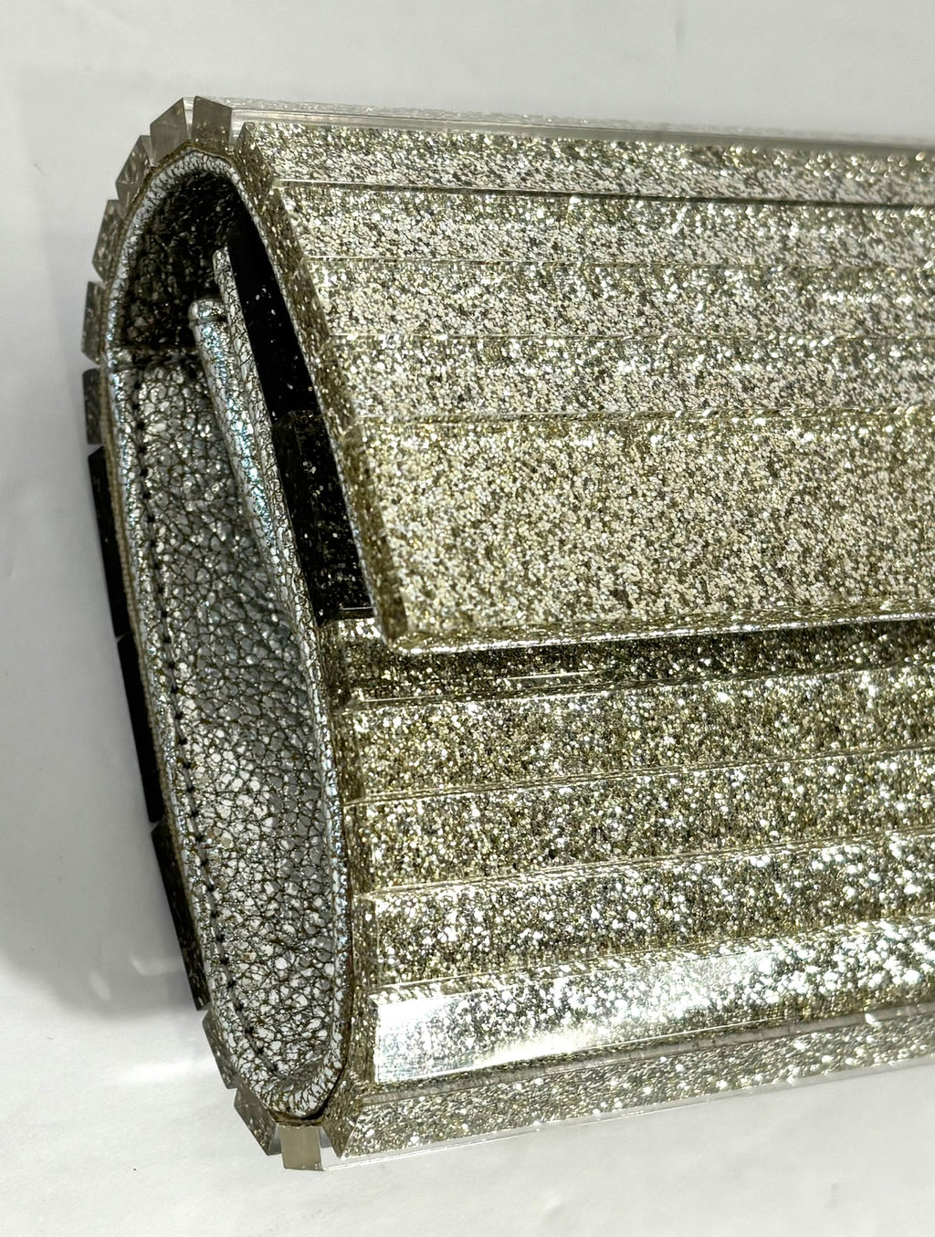 JIMMY CHOO GOLD CLUTCH WITH CHAIN-LINK STRAP