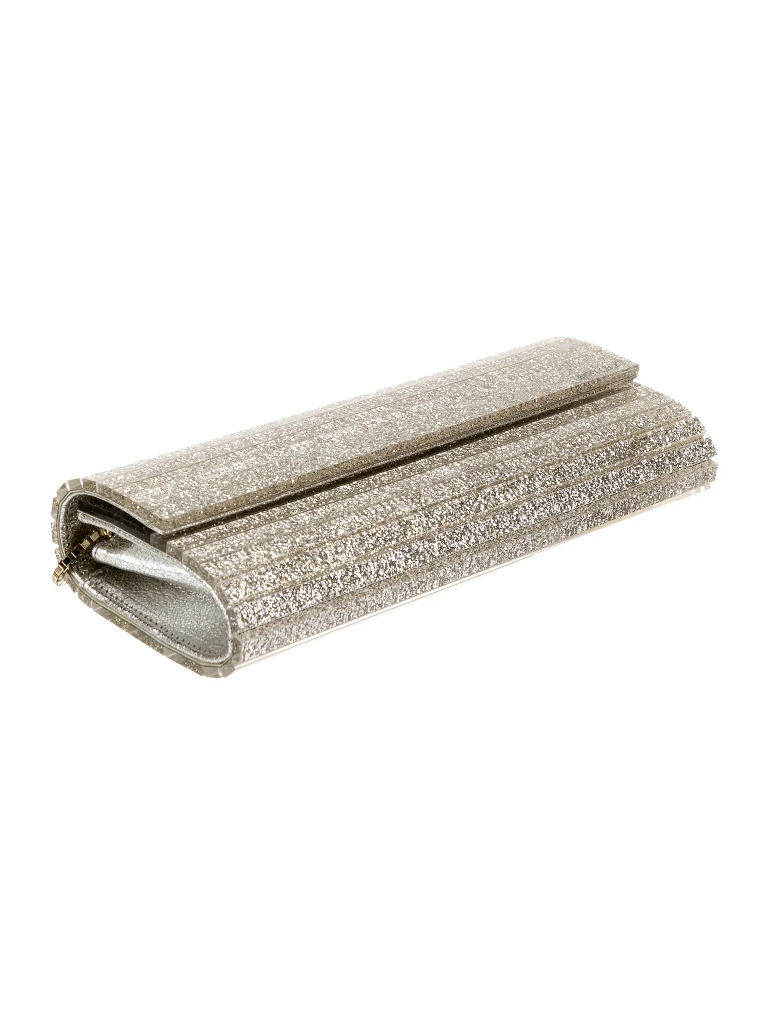 JIMMY CHOO GOLD CLUTCH WITH CHAIN-LINK STRAP