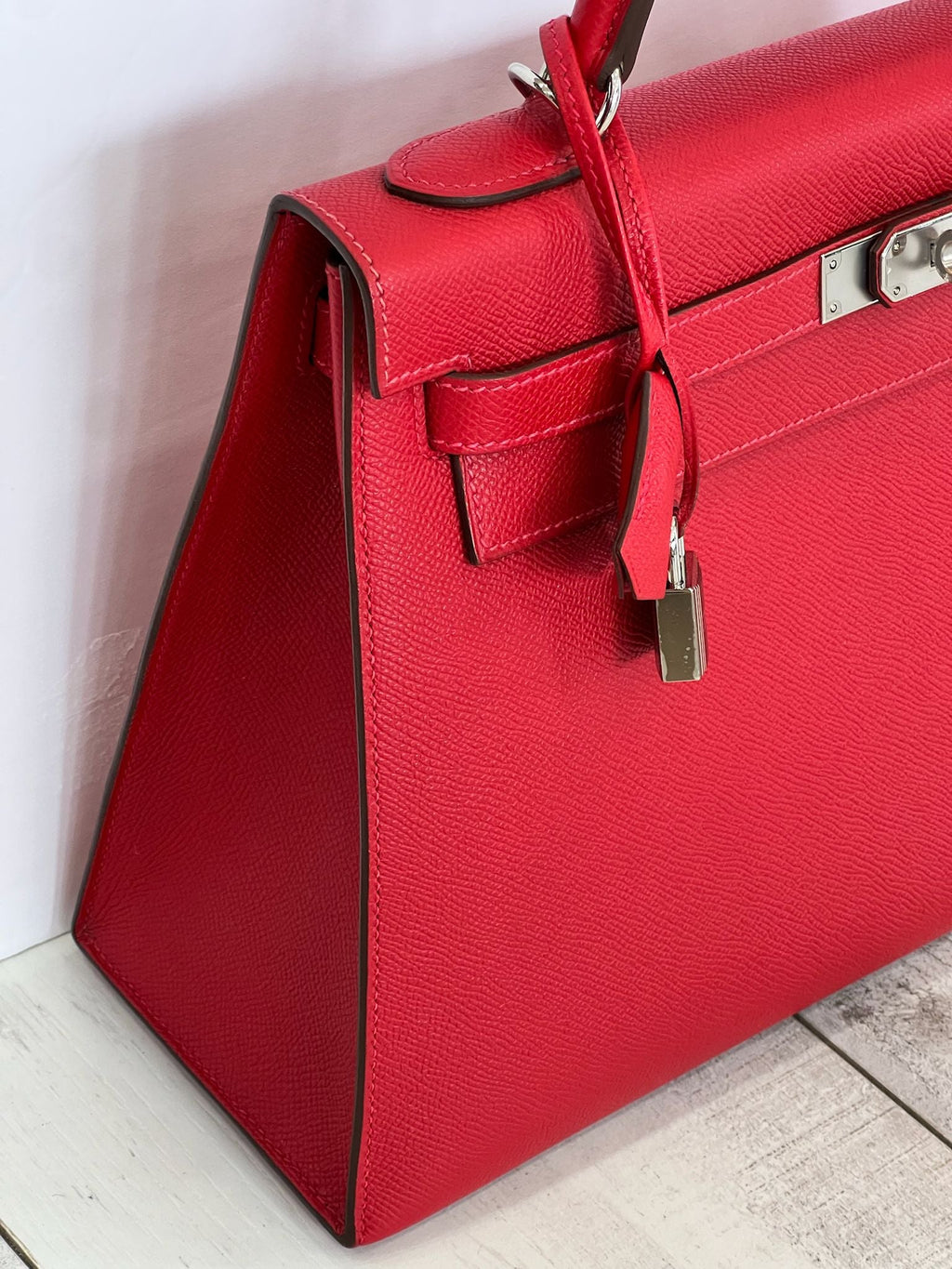 HERMÈS KELLY 32 EPSOM LEATHER ROUGE BAG