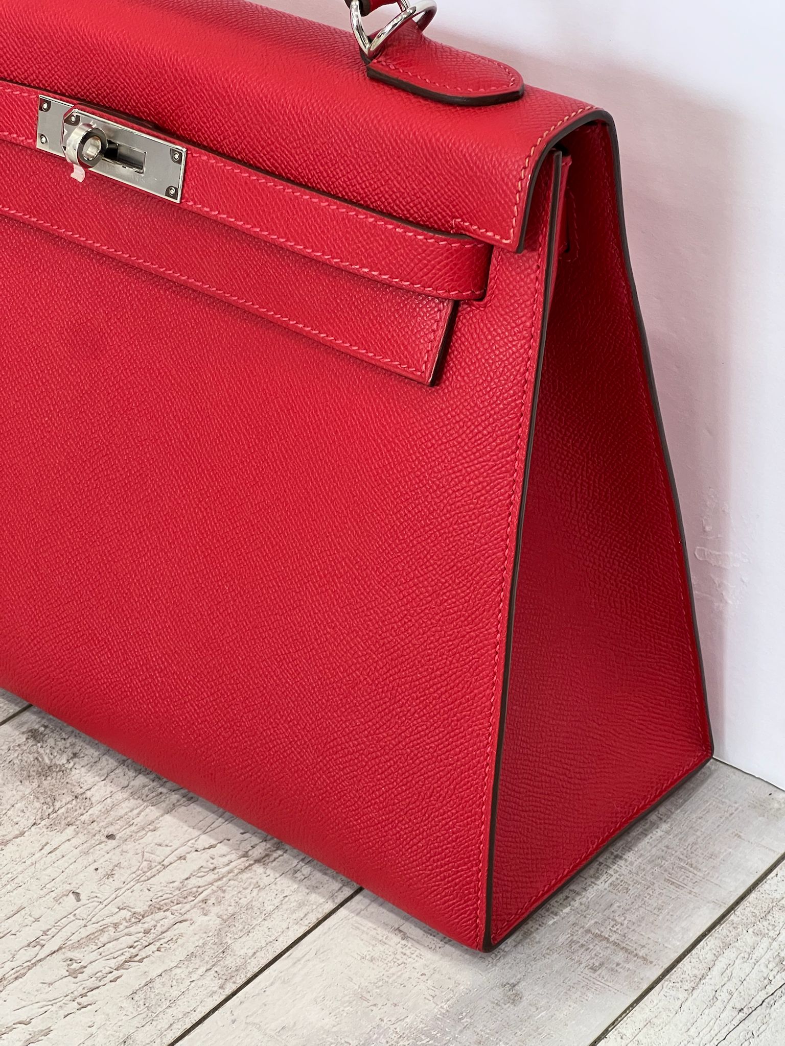 HERMÈS KELLY 32 EPSOM LEATHER ROUGE BAG