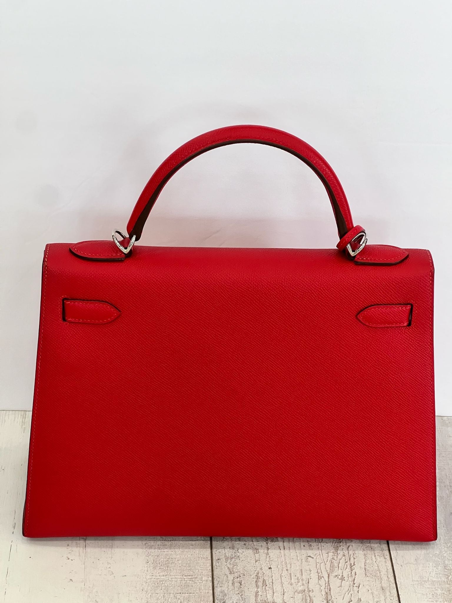 HERMÈS KELLY 32 EPSOM LEATHER ROUGE BAG