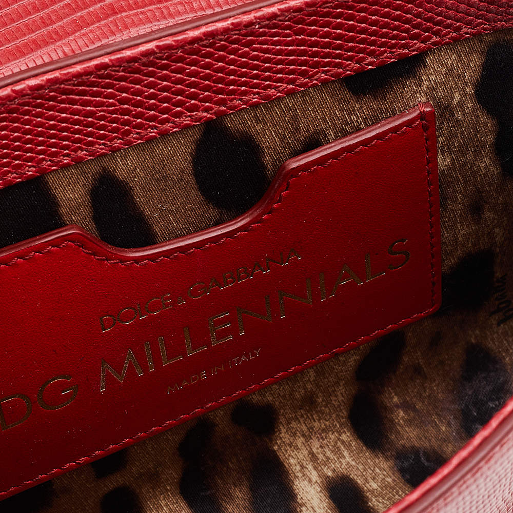 DOLCE & GABBANA MINI RED LEATHER MILLENNIAL BAG