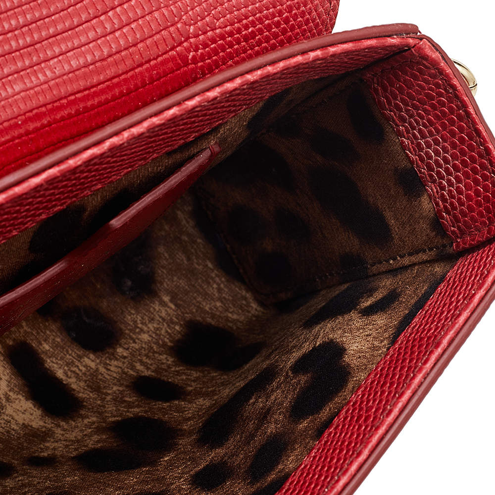 DOLCE & GABBANA MINI RED LEATHER MILLENNIAL BAG