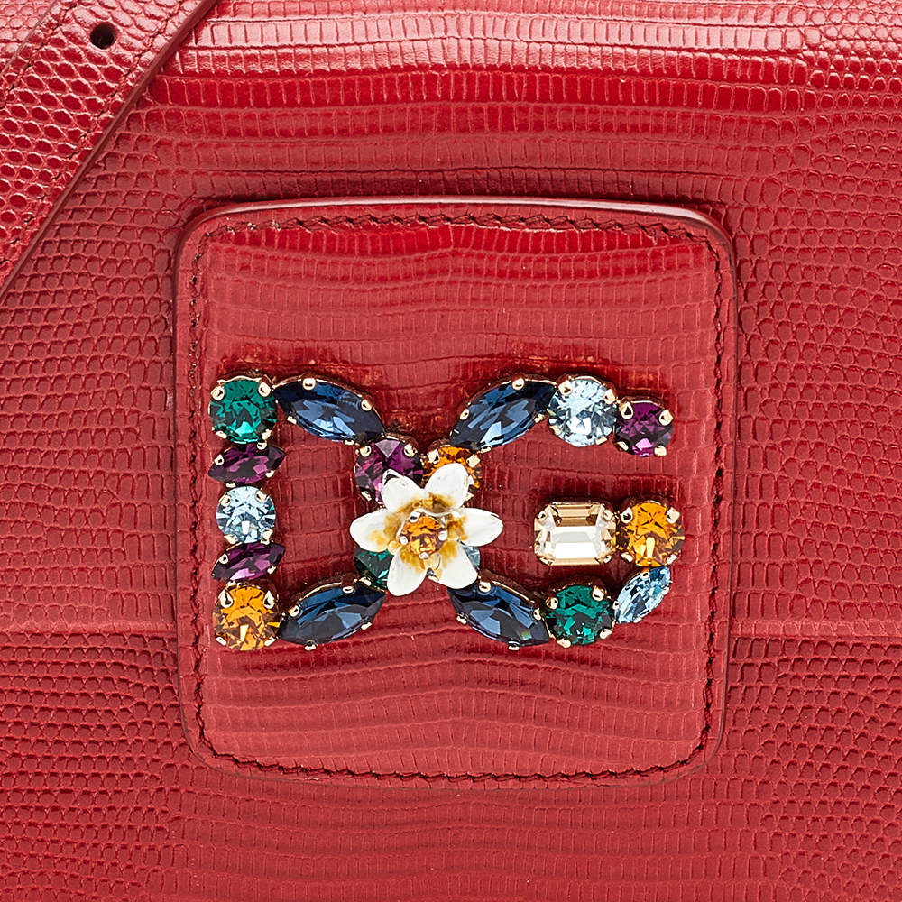 DOLCE & GABBANA MINI RED LEATHER MILLENNIAL BAG
