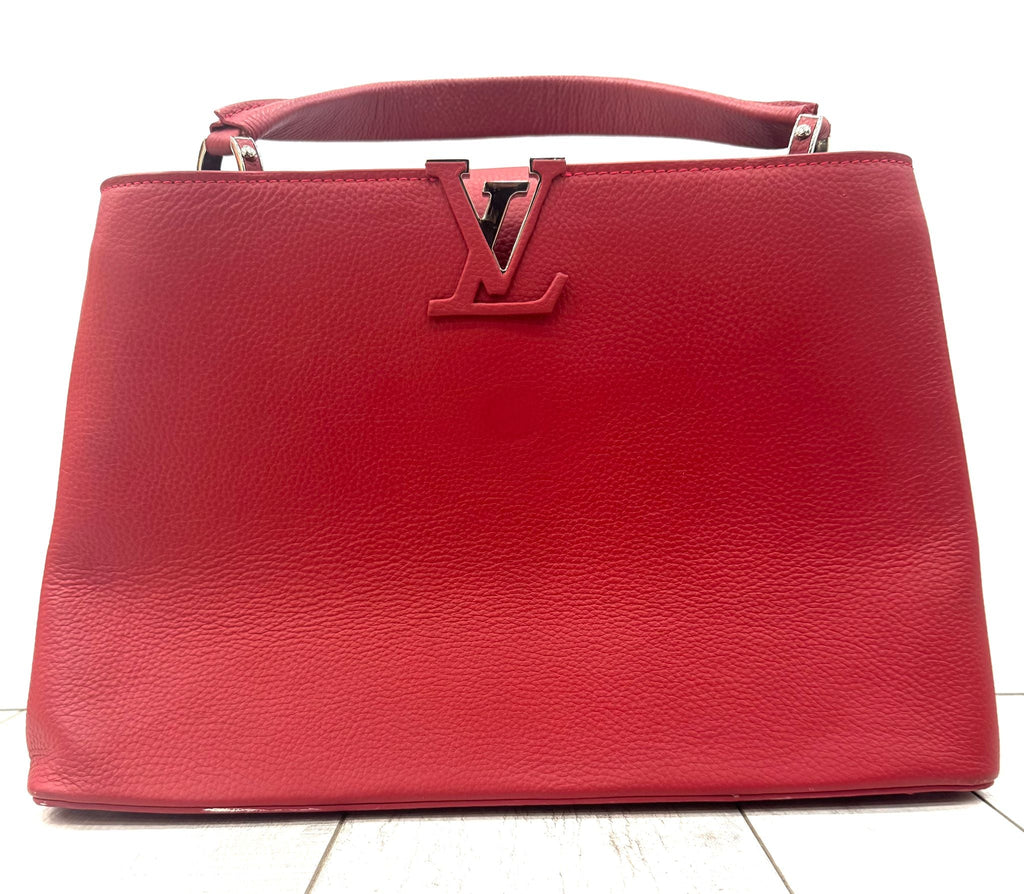 LOUIS VUITTON VEAU CAPUCINES MM CHERRY BAG