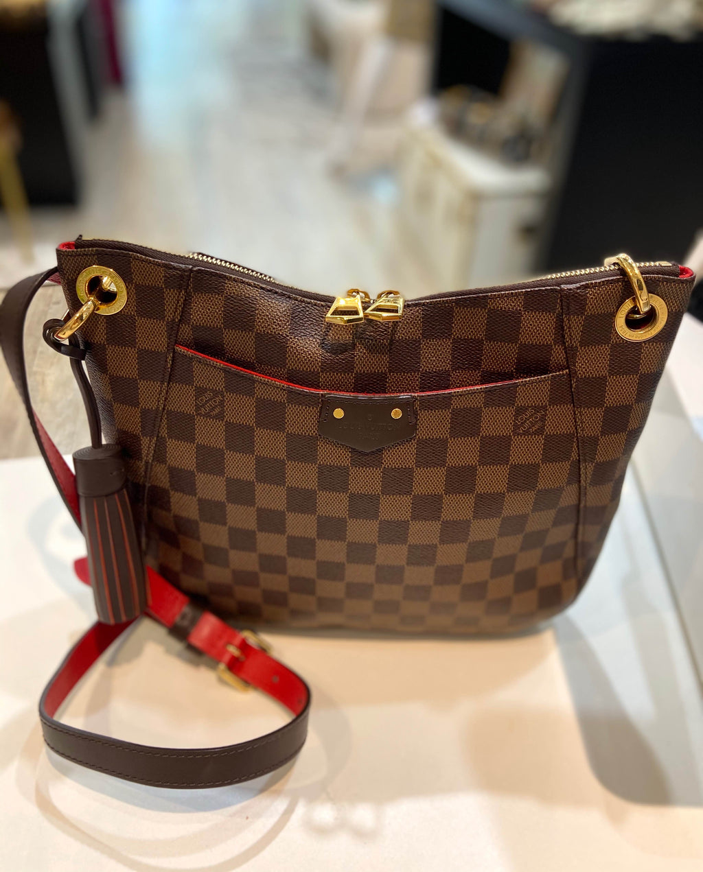 LOUIS VUITTON DAMIER EBENE SOUTH BANK CROSSBODY BAG