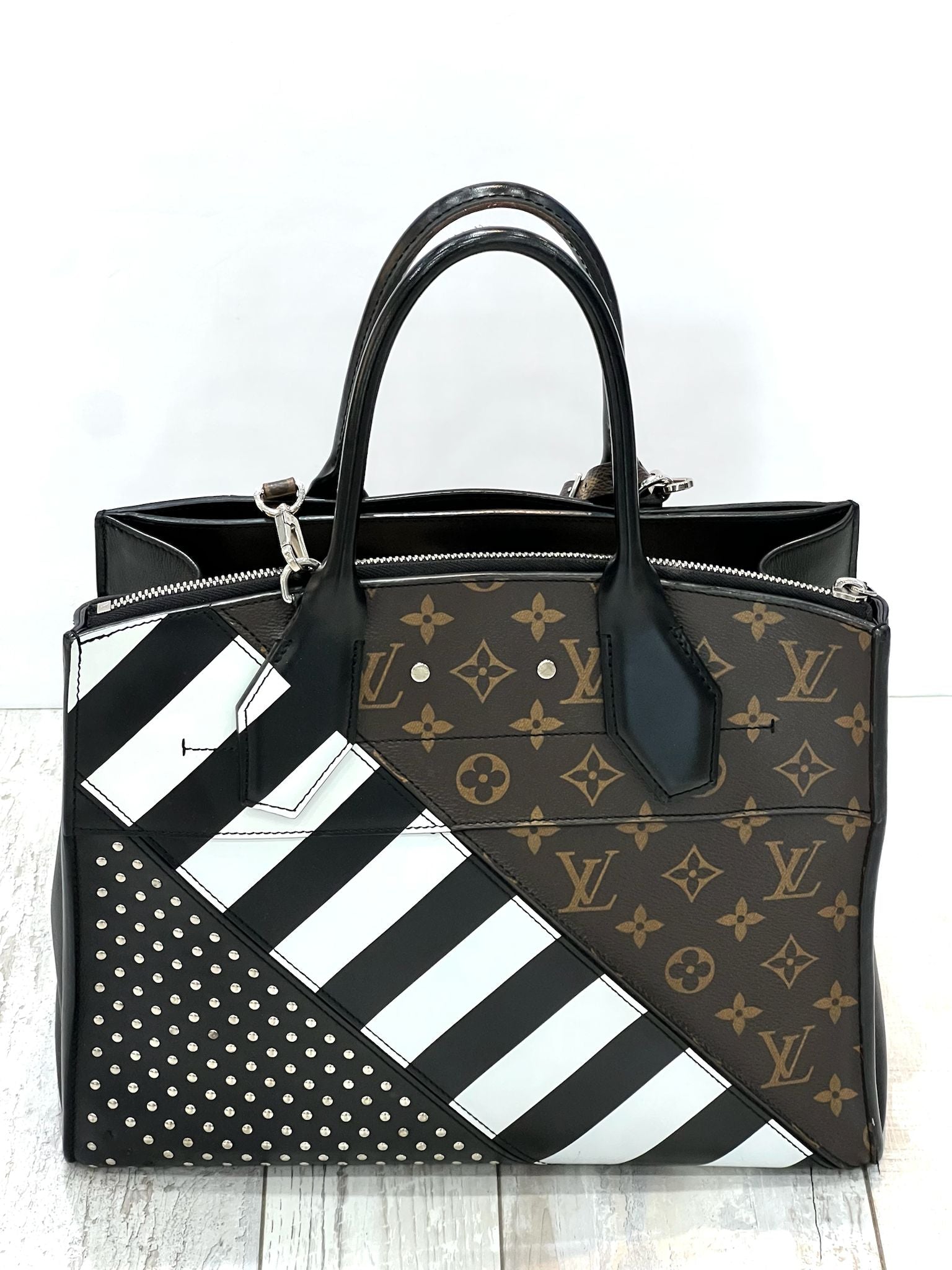 LOUIS VUITTON CALFSKIN MONOGRAM CITY STEAMER STUD MM MINI HANDBAG