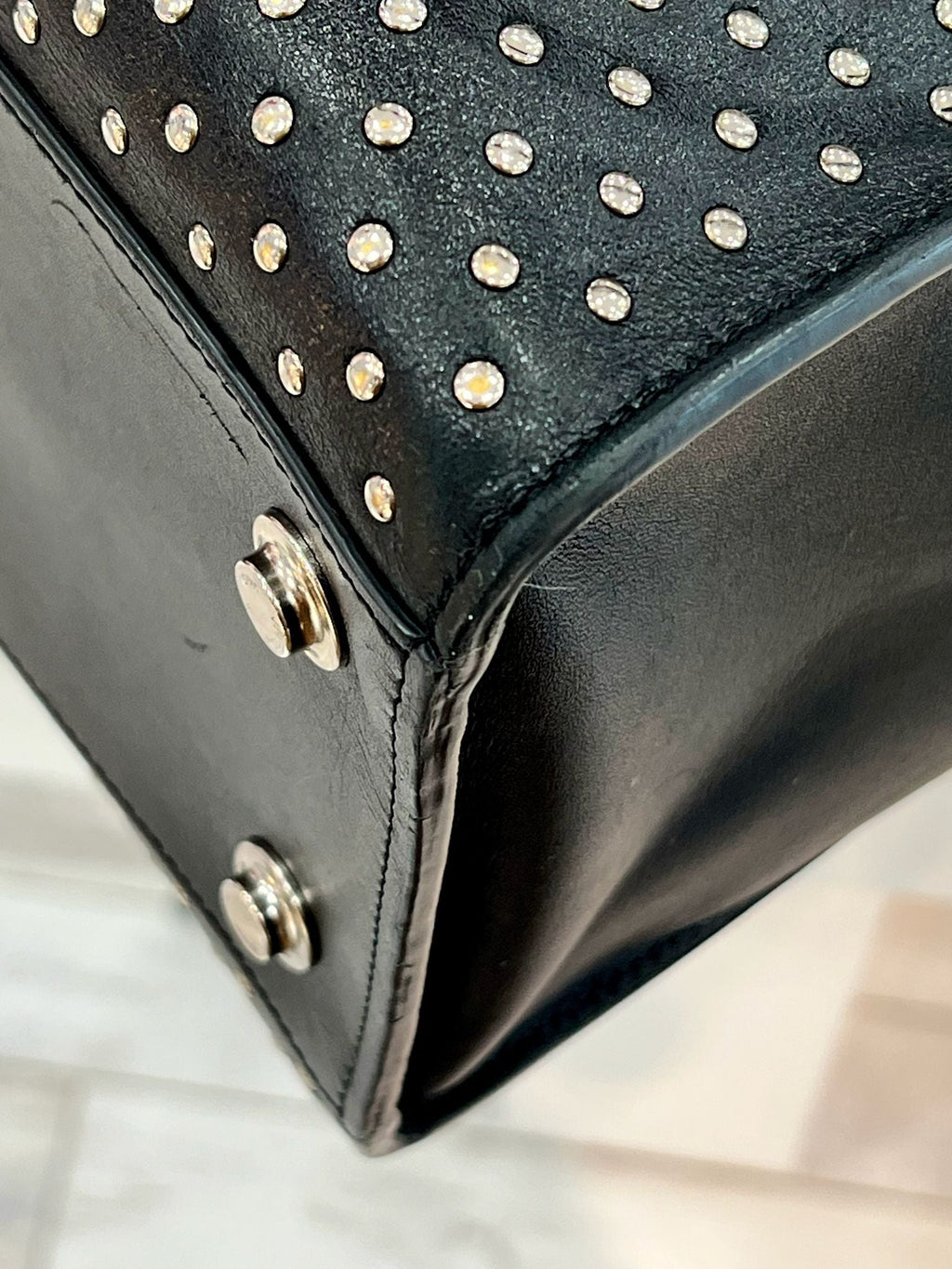 LOUIS VUITTON CALFSKIN MONOGRAM CITY STEAMER STUD MM MINI HANDBAG