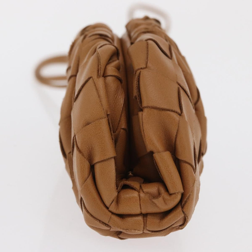 Bottega Veneta The Pouch Coin Purse Intrecciato Nappa Brown Leather Clutche & Pouche Bag (Pre-Owned)